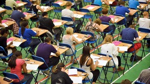 Students doing exams