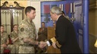 Solider shaking hands
