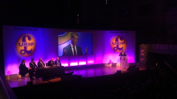 Nigel Farage at the podium