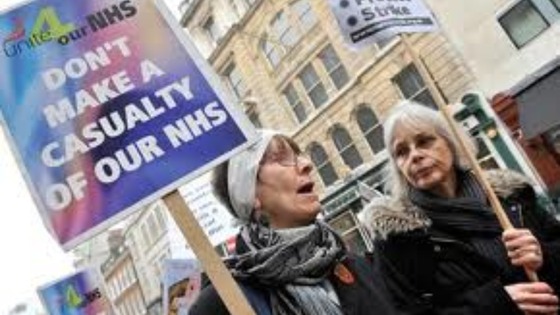 NHS cuts protest