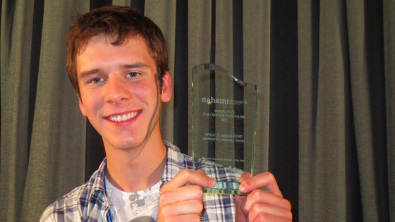 Alex Searle with his national award