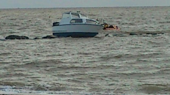 Lifeboat crew rescues man suffering from hypothermia from rocks