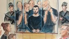 Court drawing shows Dale Cregan in the dock at Manchester City Magistrates' Court