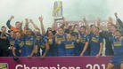 Leeds Rhinos celebrate winning 2011 Grand Final