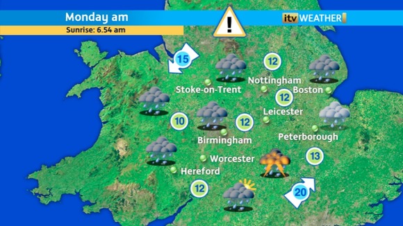 Monday morning weather