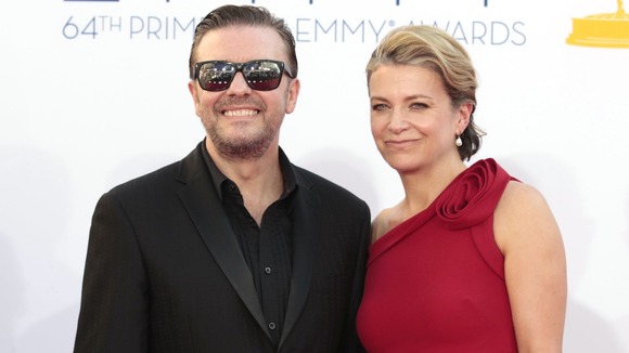Ricky Gervais and partner Jane Fallon.