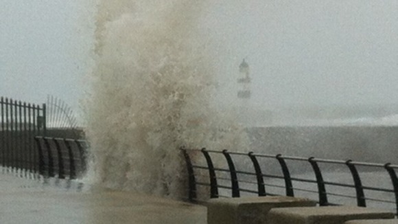 Severe gales and strong winds strike the Northumberland coastline.