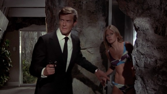 Roger Moore and Britt Ekland in "The Man With The Golden Gun".