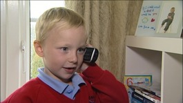 Quick thinking: Liam Robinson remembered the advice of Fireman Sam and dialled 999 to help save his mum