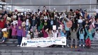 Campaigners gather outside the Senedd