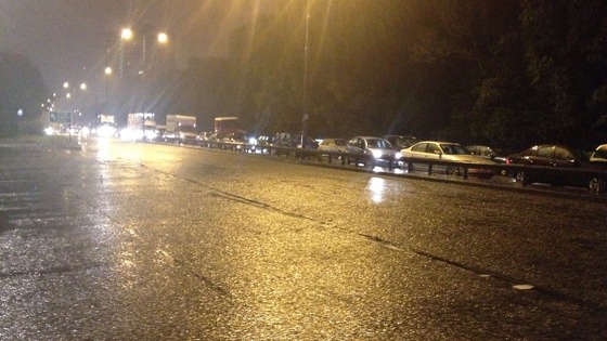 Traffic builds up