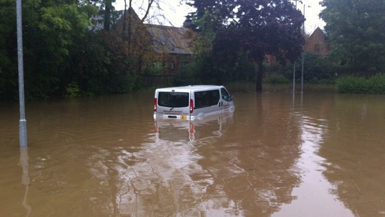 Vehicle trapped in Morpeth
