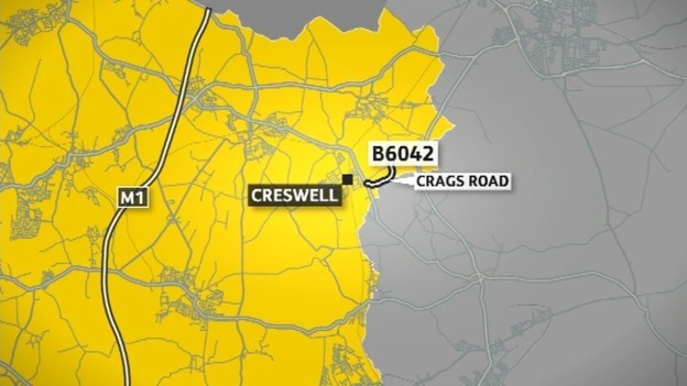 Two cars collided on the B6042 Crags Road in Creswell at about 4.45pm yesterday