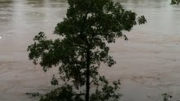 The River Ribble busts it's banks in Preston