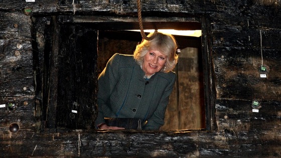 Camilla looking out of boat