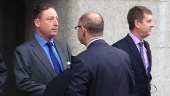 Former chief reporter of the News of the World Neville Thurlbeck (left)