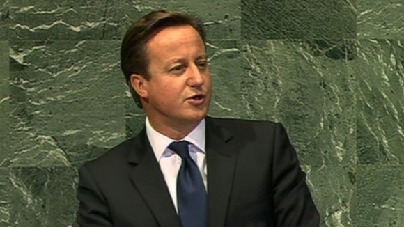 David Cameron addressing the UN General Assembly