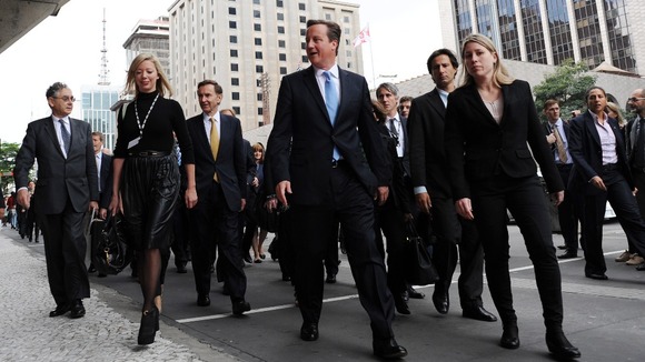The Conservative politician's trip aims to promote British industry to Brazilian businesses.