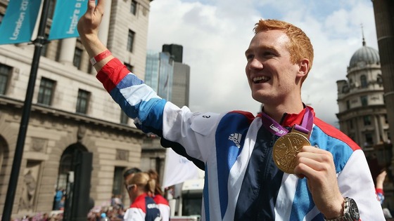 Rutherford pictured on the victory parade in London