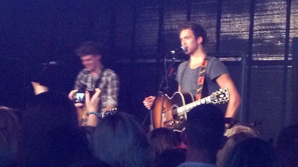 Joel and Andy on stage at Newcastle College