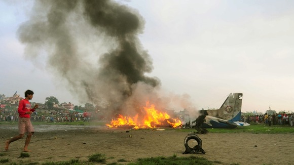 The crash site in Nepal.
