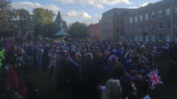 Crowds gathering