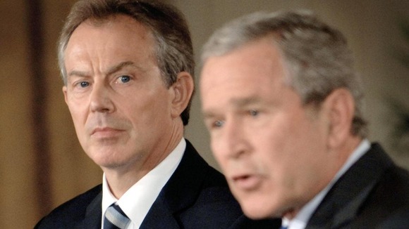 Tony Blair and George Bush