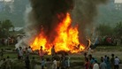 The aftermath of the crash in Kathmandu