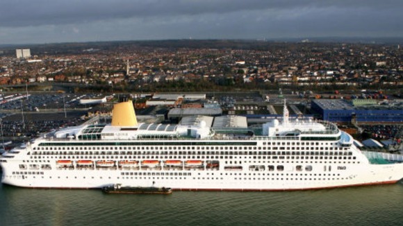 The Aurora moored in Southampton
