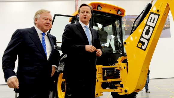 Sir Anthony Bamford and David Cameron