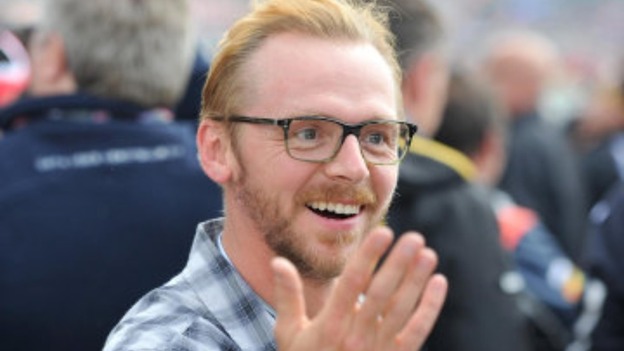 Simon Pegg at the British Grand Prix earlier this year 