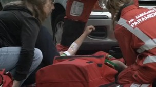 Child receives treatment from air ambulance crew in Ryde
