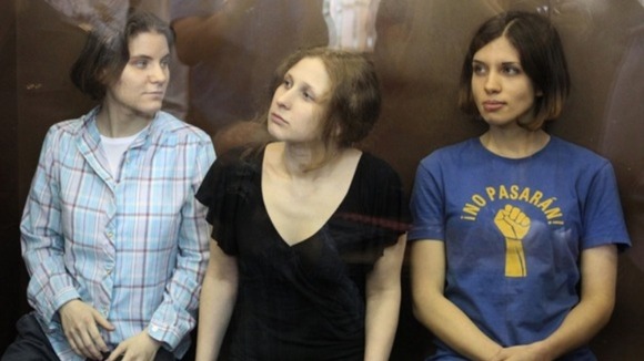 Three band members of Pussy Riot