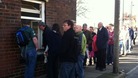 Customers queueing