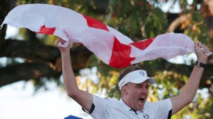 Ian Poulter celebrates