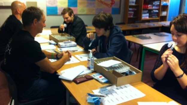 Thomas Orme (left), James Dunstan (middle) and Beth Garwood (right)