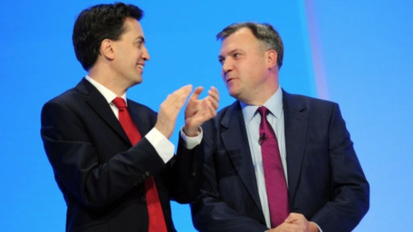 Ed Miliband and Ed Balls at Labour Party Conference