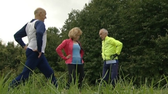 Brian Ashwell and Neville Maggs stretching