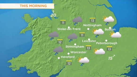 Tuesday morning's forecast