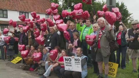 'No 3rd Runway' campaigners protest on eve of Heathrow's 70th birthday