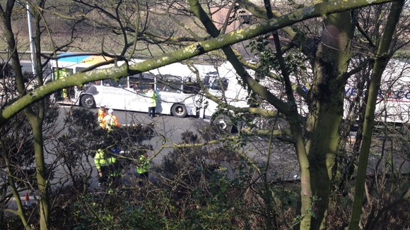 Coach and Lorry collision on M5 West Midlands