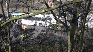 Coach and Lorry collision on M5 West Midlands